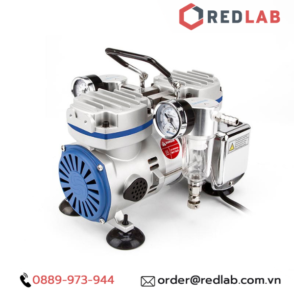 Bơm chân không - không dầu WIGGENS V400 (1167400), 34 lít/phút, 100mbar, cho thí nghiệm vi sinh... BH 12T, có VAT