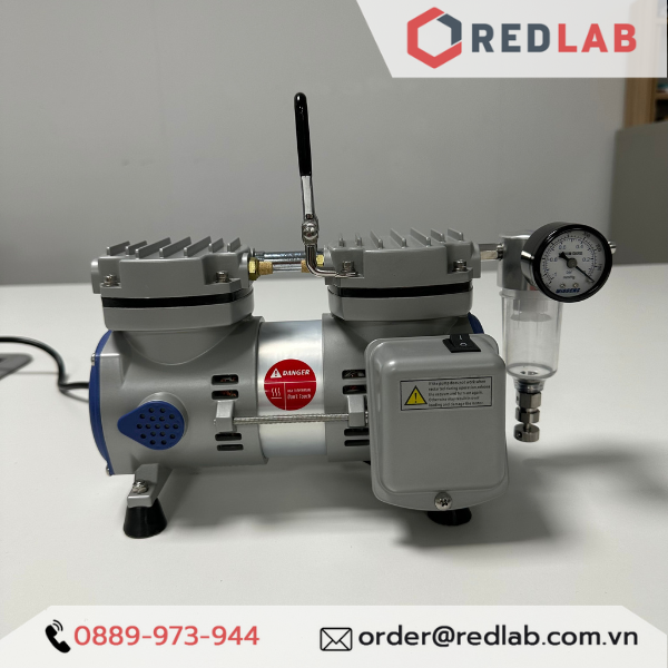 Bơm chân không - không dầu WIGGENS V400 (1167400), 34 lít/phút, 100mbar, cho thí nghiệm vi sinh... BH 12T, có VAT