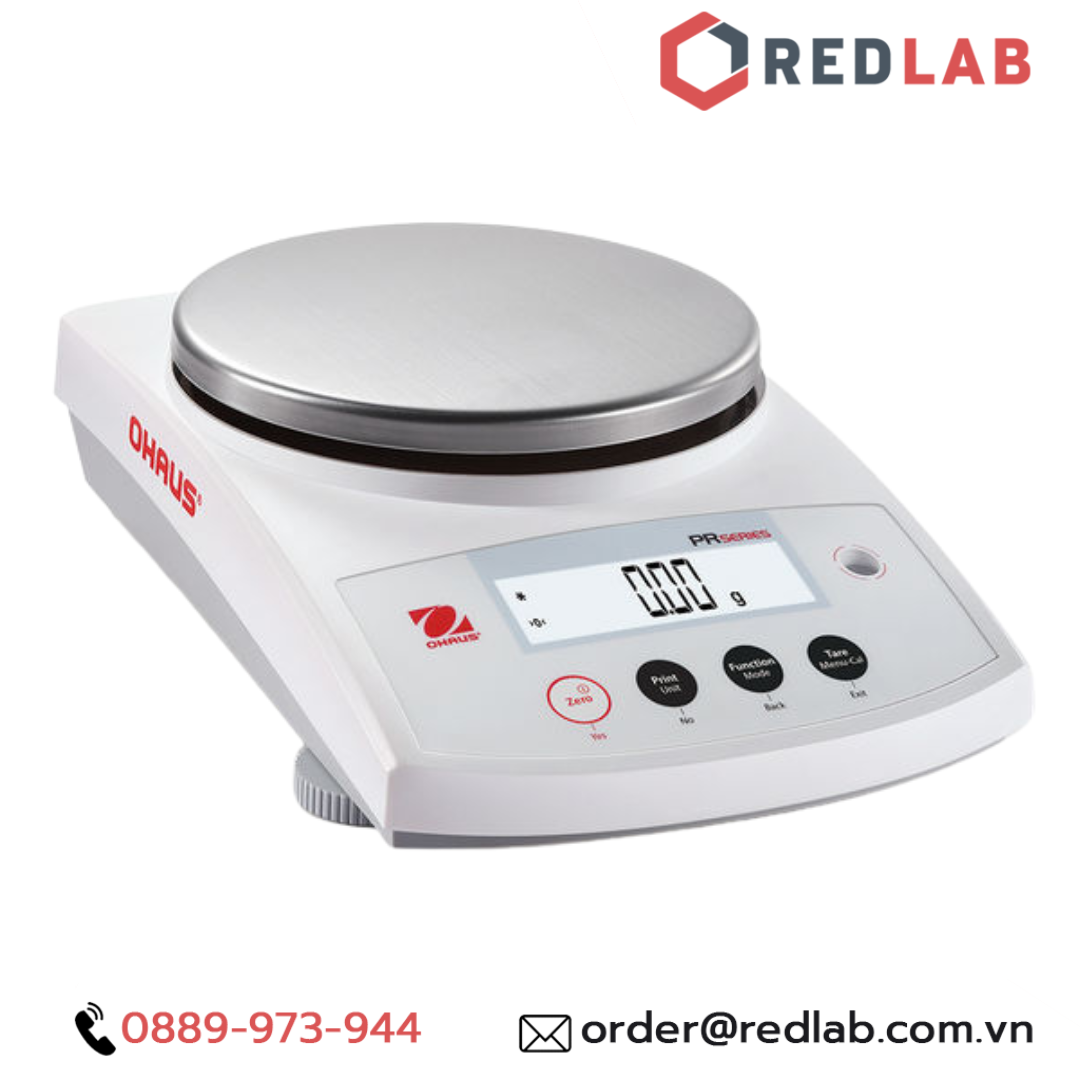 Cân kỹ thuật điện tử 2 số lẻ hiện số 2200g / 0.01g OHAUS PR2202/E chuẩn ngoại, màn hình LCD, có VAT