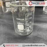 Cốc đốt thủy tinh thấp thành ONELAB 50 100 150 250 500 1000 ml 2 3 5 10 L, beaker thí nghiệm có mỏ, chịu nhiệt, có VAT