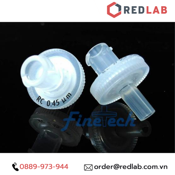 Đầu lọc Syringe PTFE đường kính 13mm, lỗ lọc 0.45 µm không tiệt trùng Finetech PTFE013N045O, giá tốt, có VAT