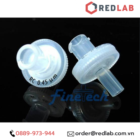 Đầu lọc Syringe PTFE đường kính 13mm, lỗ lọc 0.45 µm không tiệt trùng Finetech PTFE013N045O, giá tốt, có VAT