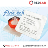 Đầu lọc Syringe PTFE tiệt trùng, đường kính 33 mm, lỗ lọc 0.22µm và 0.45µm Finetech PTFE033S022I và PTFE033S045I, giá tốt, có VAT