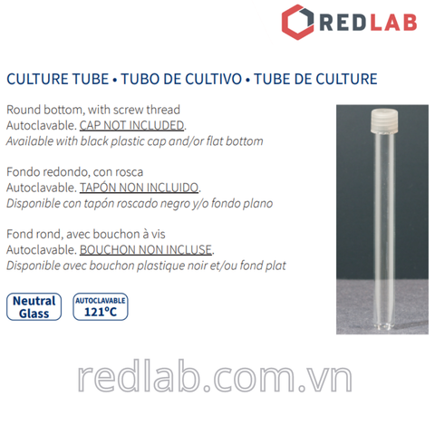 Ống nghiệm nắp vặn NORMAX Bồ Đào Nha 16*100, 16*160, 18*180, 20*150mm, có VAT