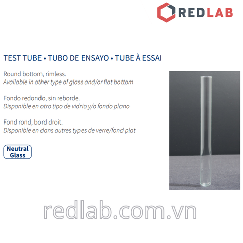 Ống nghiệm NORMAX Bồ Đào Nha 12x100, 12x75, 16x100, 16x160, 18x180, 20x150, 20x200, 22x200, 25x200 mm, có VAT