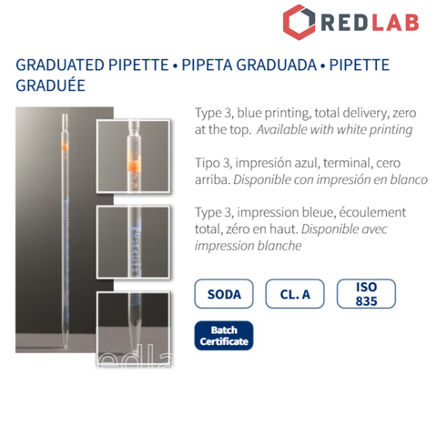 Pipet kẻ NORMAX Bồ Đào Nha 0.1 0.2 0.5 1 2 5 10 20 25 50ml, có VAT