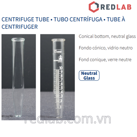 Ống ly tâm thủy tinh NORMAX Bồ Đào Nha 12ml, có VAT