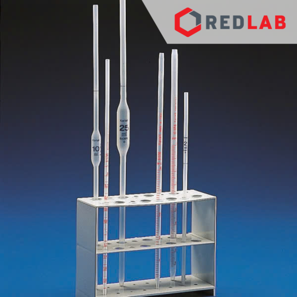 Giá đỡ Pipet thủy tinh dạng thẳng hoặc bầu, 16 vị trí KARTELL - Ý 255, nhựa PP, 200x75x150mm, có VAT