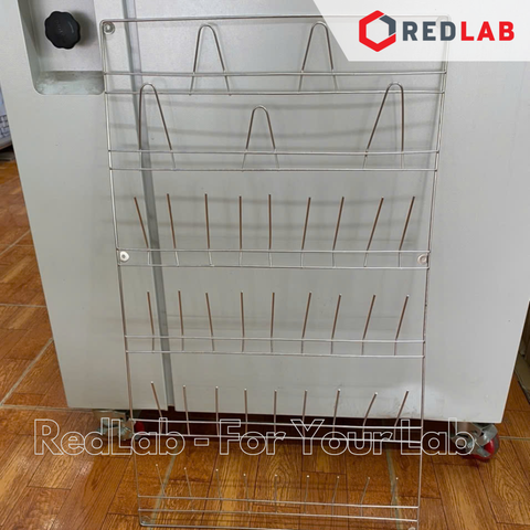 Giá phơi dụng cụ thí nghiệm thép 1 mặt Việt Nam 65*36cm, cố định vào tường, có VAT