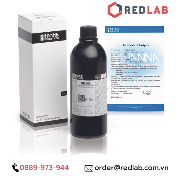 Dung Dịch Hiệu Chuẩn pH 2.000 Millesimal 3 số lẻ Hanna 500 mL Hanna HI6002, có VAT