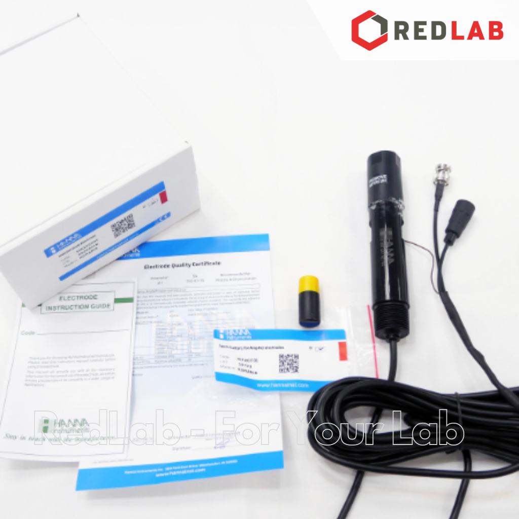 Điện Cực pH Phẳng (1-10pH) AmpHel® Dùng Pin, Cáp Dài 5m Hanna HI6100205, giá tốt, có VAT
