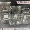 Cốc đốt thủy tinh thấp thành ONELAB 50 100 150 250 500 1000 ml 2 3 5 10 L, beaker thí nghiệm có mỏ, chịu nhiệt, có VAT