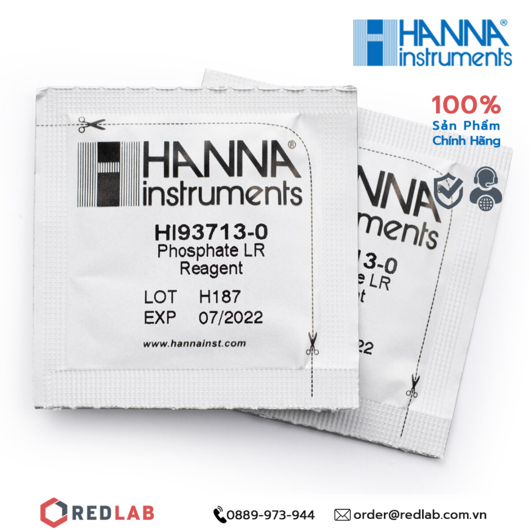 Gói thử Photphat thang thấp dùng cho máy đo Hanna HI93713-01, giá tốt, có VAT