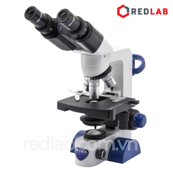 Kính hiển vi quang học 2 mắt hãng OPTIKA model B-69, Vật kính 4x 10x 40x 100x (dầu), LED 1W, có VAT