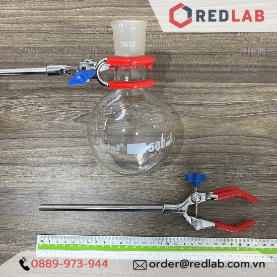 Giá đỡ, khóa đôi, kẹp 3 càng, kẹp cổ bình cầu, sinh hàn, kẹp buret đơn / đôi dùng cho các thí nghiệm hoá học, có VAT