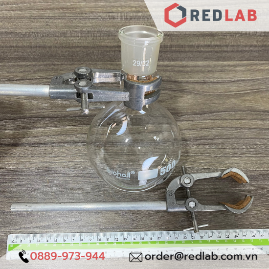 Giá đỡ, khóa đôi, kẹp 3 càng, kẹp cổ bình cầu, sinh hàn, kẹp buret đơn / đôi dùng cho các thí nghiệm hoá học, có VAT