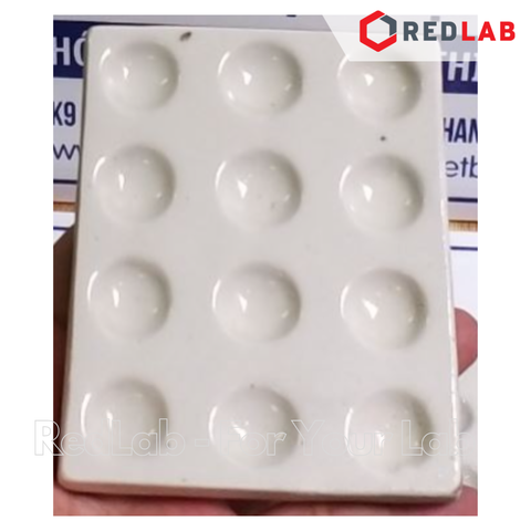 Khay sứ có lỗ ONELAB 2 6 12 vị trí, đĩa sứ lõm dùng đựng mẫu thí nghiệm ăn mòn, chịu nhiệt, có VAT