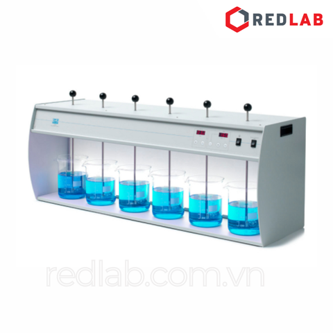 Máy khuấy Jartest 6 vị trí độc lập FC6S (F105A0112) hãng VELP - Ý, analog max 300 v/p, leaching test, Jar-test, có VAT - redlab