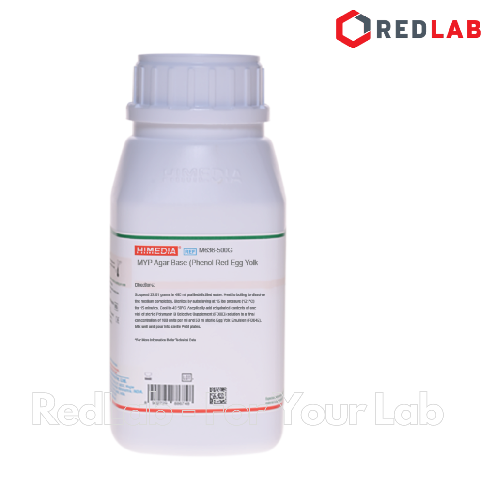 Môi trường vi sinh Phenol Red Egg Yolk Polymyxin Agar Base HIMEDIA Ấn Độ M636-500G, chai 500g, có VAT