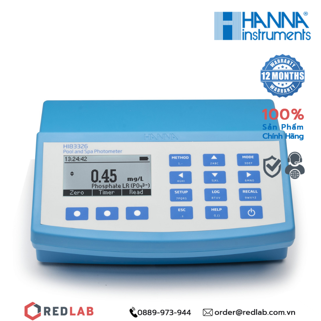 Máy Đo Đa Chỉ Tiêu Môi Trường Nước Hồ Bơi và Spa HANNA HI83326-02, giá tốt, có VAT