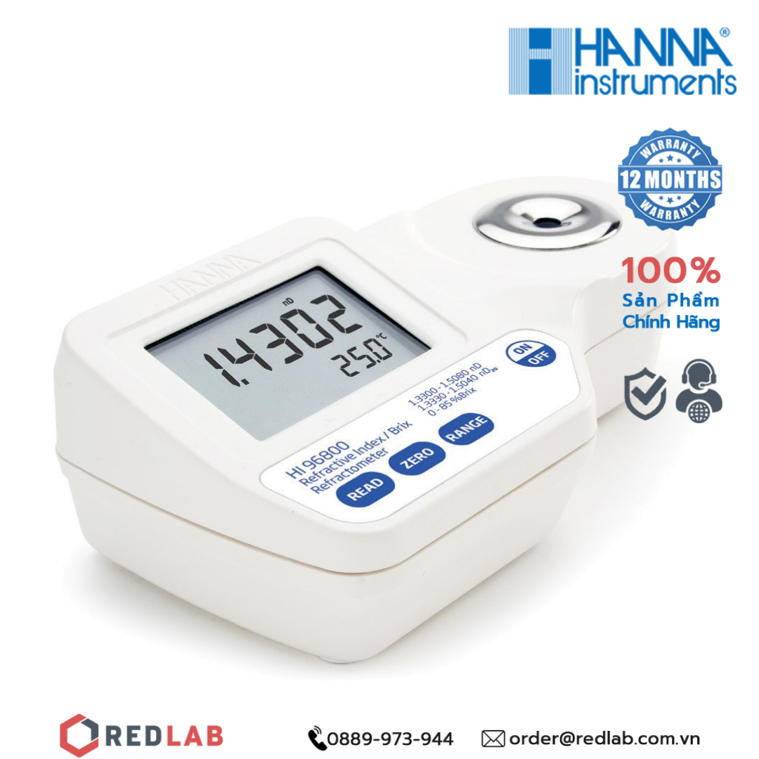 Máy đo độ ngọt Brix và chỉ số khúc xạ Hanna HI96800, giá tốt, có VAT