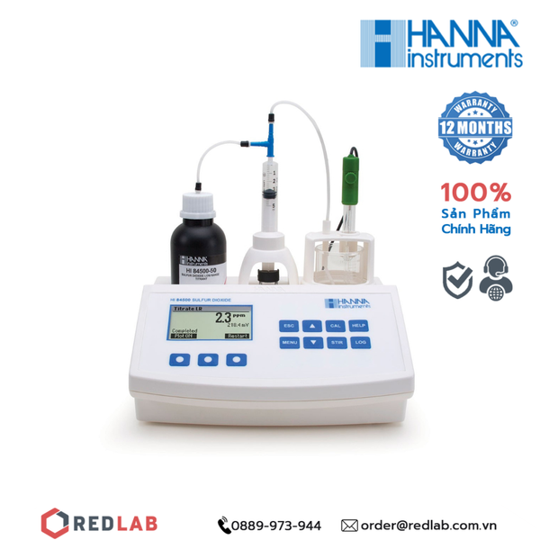 Máy đo nồng độ Sulfua Dioxit (SO2) trong rượu Hanna HI84500-02, giá tốt, có VAT
