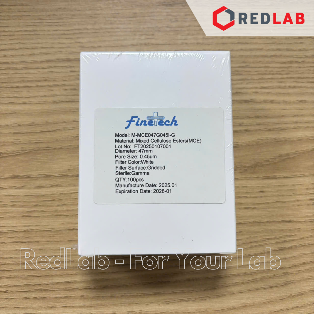 Màng lọc vi sinh MCE kẻ ô 47mm FINETECH M-MCE047G045I-G lỗ lọc 0.45um, membrane filter, có VAT