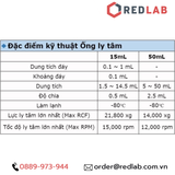 Ống ly tâm nhựa falcon 50ml Không tiệt trùng và Tiệt trùng hãng Finetech, giá tốt, có VAT
