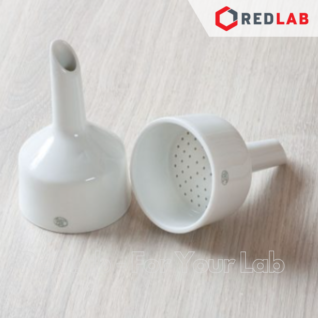 Phễu lọc sứ Buechner JIPO Czech 400 600 ml cho giấy lọc Ø 110 125 mm, Porcelain Buechner Funnel, có VAT