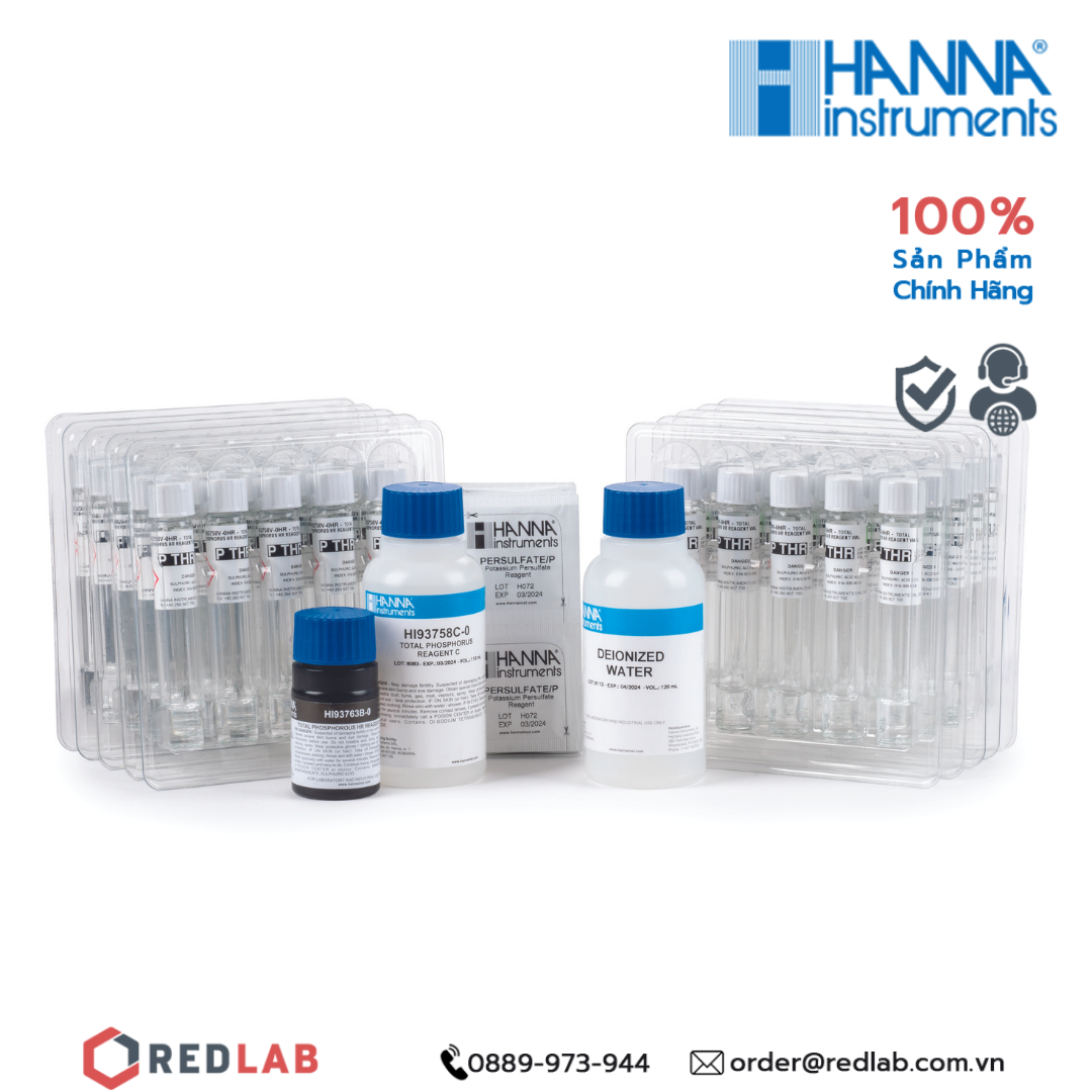 Dung dịch thử Photpho Tổng Thang Cao dùng với máy phá mẫu Hanna HI93763B-50, giá tốt, có VAT