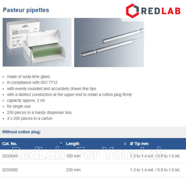 [Hộp 250 cái] Pipet paster thủy tinh 15cm MARIENFELD Đức 3233049, ống hút nhỏ giọt 150mm thí nghiệm, có VAT