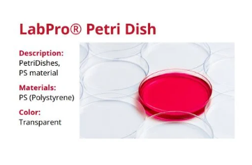 [Thùng 500 cái Tiệt trùng] Đĩa Petri nhựa 90x15mm LPR90136 hãng LabPRO Thụy Sỹ, nặng 13g, chiếu xạ ISO 11137, có VAT