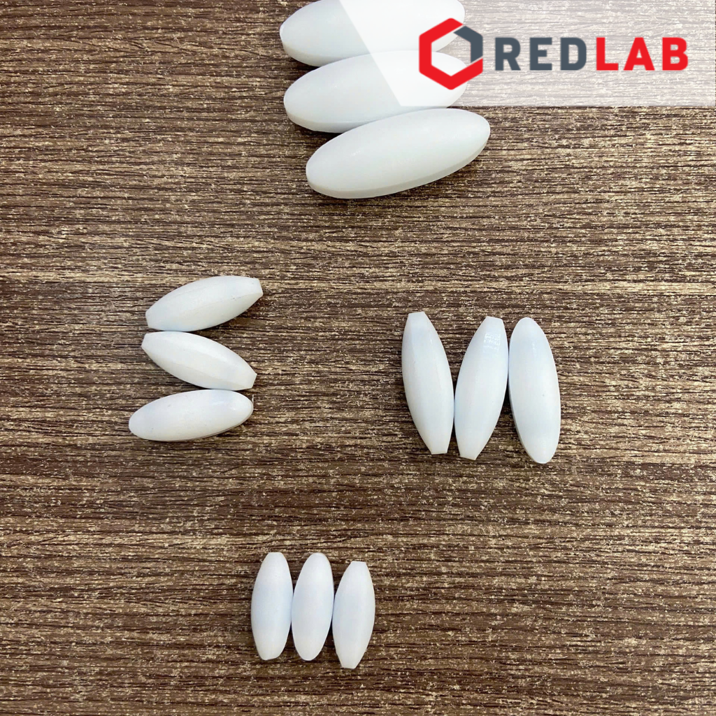 Thanh khuấy từ Oval DINLAB  8x20mm 10x25mm 10x30mm 15x40mm, nhựa PTFE chịu hóa chất, dùng cho má khuấy từ có VAT