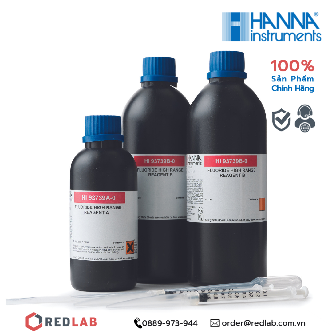 Dung dịch thử Flo thang cao dùng cho máy đo Hanna HI93739-01, giá tốt, có VAT