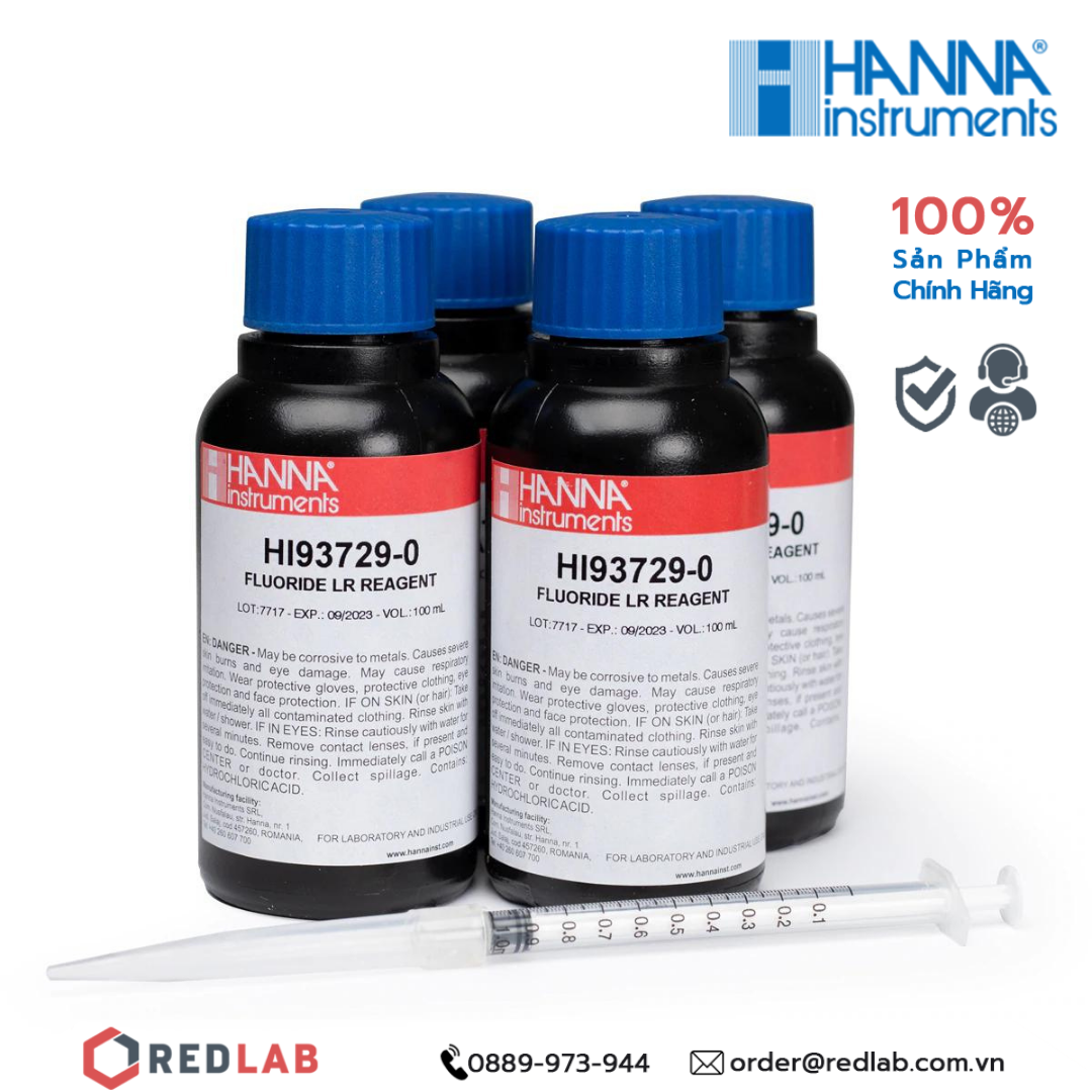 Dung dịch thử Floride thang thấp dùng với máy đo Hanna HI93729-01, giá tốt, có VAT