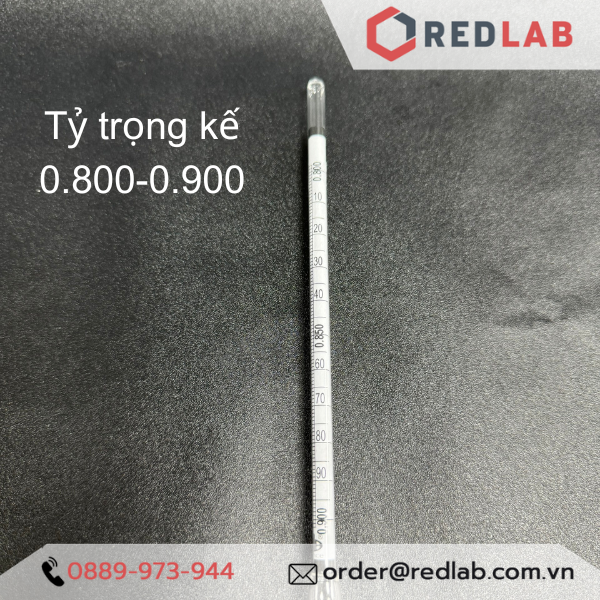 Tỷ trọng kế 0.800-0.900 : 0.001 g/ml Tp 20°C hãng Alla, Hydrometer code 3010FG080/20-qp, có VAT