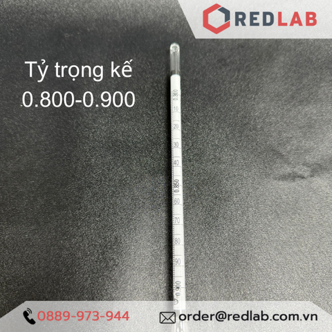 Tỷ trọng kế 0.800-0.900 : 0.001 g/ml Tp 20°C hãng Alla - Pháp, Hydrometer code 3010FG080/20-qp - Redlab