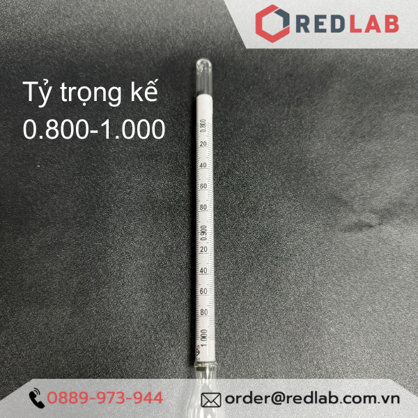 Tỷ trọng kế 0.800-1.000 0.002 g/ml Tp 20°C hãng Alla, Hydrometer code 3020FG080/20-QP, có VAT