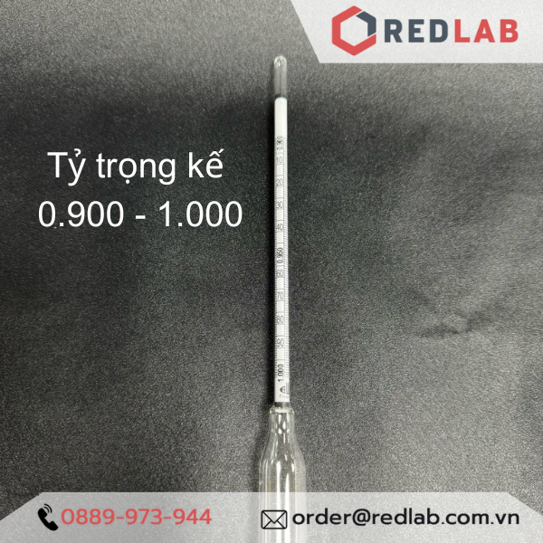 Tỷ trọng kế 0.900-1.000 : 0.001 g/ml Tp 20°C hãng Alla, Hydrometer code 3010FG090/20-qp, có VAT