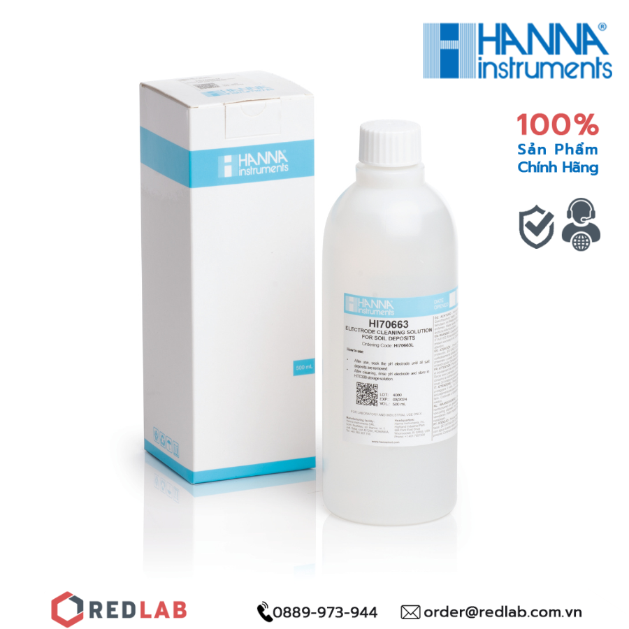  Dung dịch rửa điện cực trong đất trồng nông nghiệp (500mL) Hanna HI70663L 