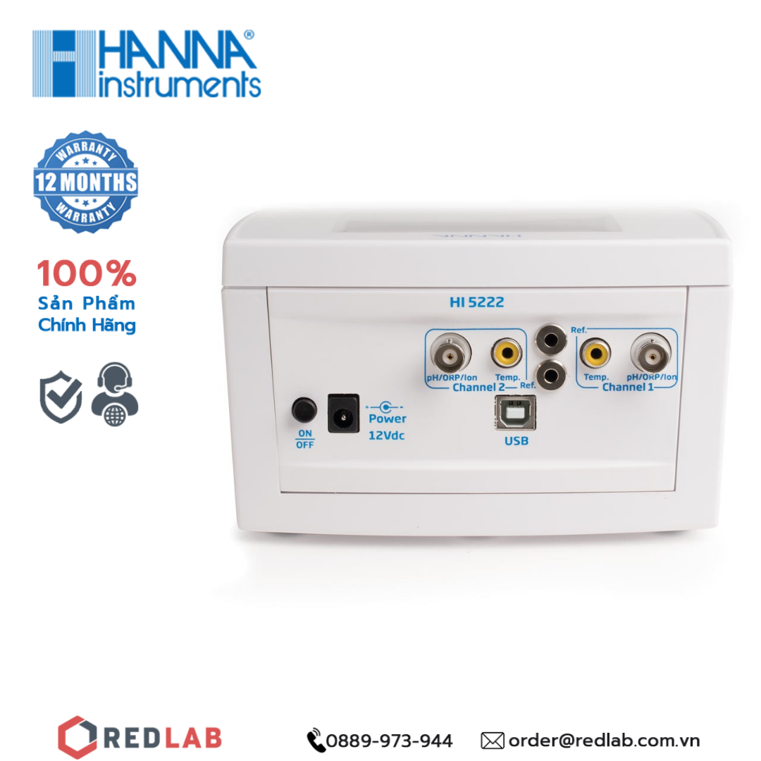  Máy Đo pH/ORP/ISE/Nhiệt Độ Để Bàn với CAL Check™ Hanna HI5222-02 