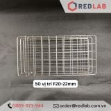 Giá đỡ ống nghiệm Inox 201 nhiều kích cỡ, cho ống đường kính 13 16 18 20 22 25 30 38 mm (kệ đựng ống ly tâm), có VAT