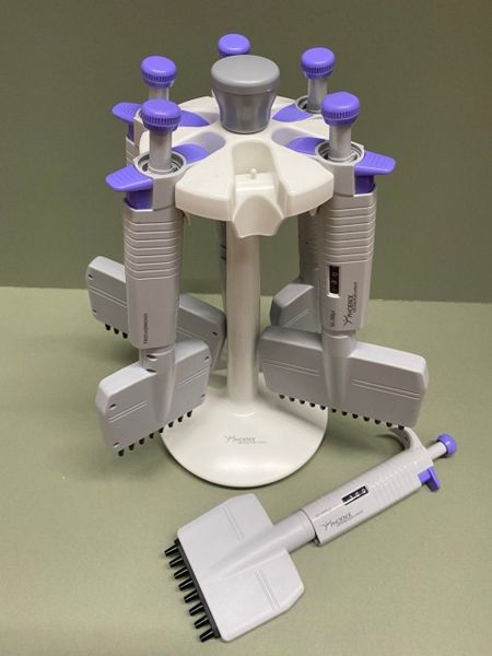 Giá đỡ Micropipette tròn 6 vị trí PHOENIX Instrument, pipette round stand treo micropipet đơn kênh / đa kênh, có VAT