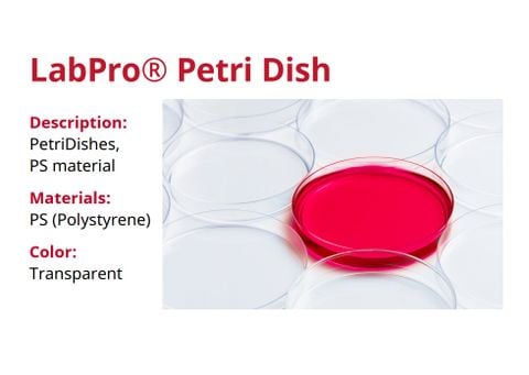 [Thùng 1000 cái Tiệt trùng] Đĩa Petri nhựa 60x15mm LPR605700 hãng LabPRO Thụy Sỹ, chiếu xạ chuẩn ISO 11137, có VAT - Redlab
