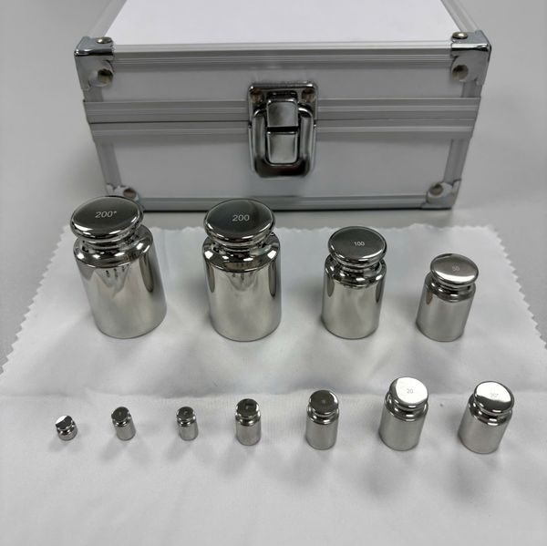 Bộ quả cân F1 (1g-200g) 11 quả Changzhou China (gồm 1 2 2* 5 10 20 20* 50 100 200 200* nhíp, khăn lau), có VAT