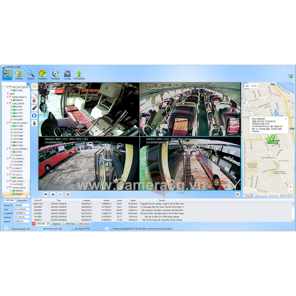  Camera hành trình 3G theo dõi trực tuyến cho xe 