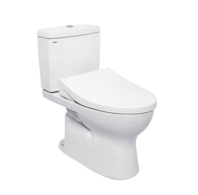  Bàn cầu hai khối CS320PDRE4, nắp đóng êm kèm vòi rửa nước lạnh TCW1211A 