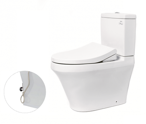  Bàn cầu hai khối CS948DE4, nắp đóng êm kèm vòi rửa nước lạnh TCW1211A 