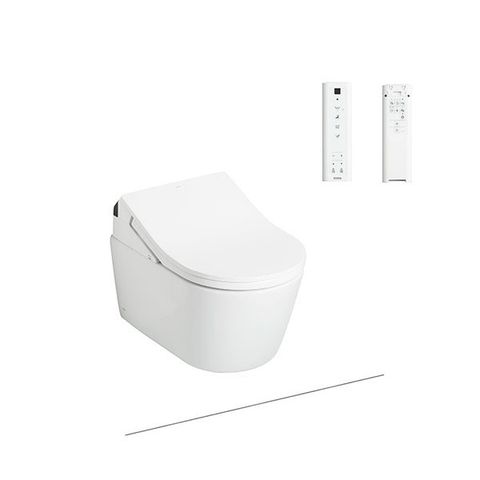  Bàn cầu treo tường dáng chữ D, loại giấu dây - đi kèm nắp rửa điện tử WASHLET dòng RX - CW542HME5UNW1/TCF794CZ/WH172AT/MB175M#SS 