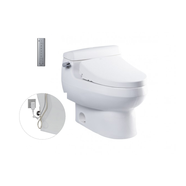  Bàn cầu một khối, kèm nắp rửa điện tử WASHLET dòng S7 - TCF4911Z (220V) MS688W11 